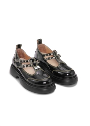 Everyday Butterfly mary jane naplack shoe Black/Yellow s2928 Ganni 